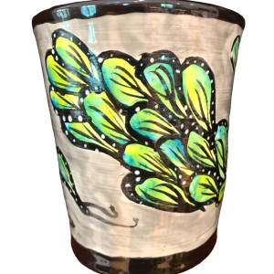 hand decorated planter from Clay By Kim Pottery in Fort Walton Beach